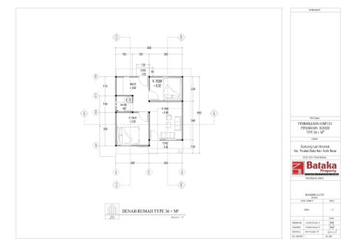 foto denah rumah tipe  36/19 perumahan HARMONY LAMJAMEE