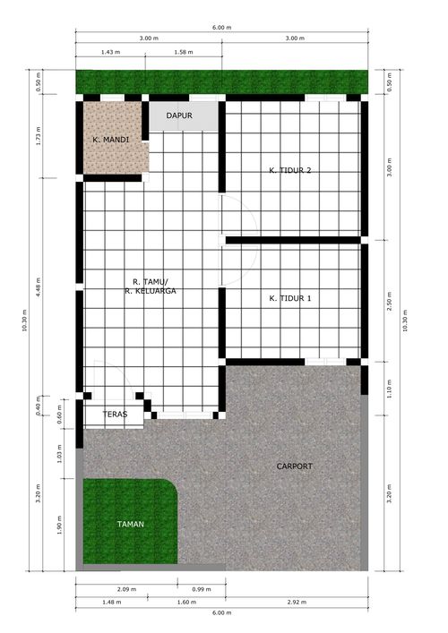 foto denah rumah tipe 36/62 perumahan GRAHA BUDIASIH ASRI TAHAP 3