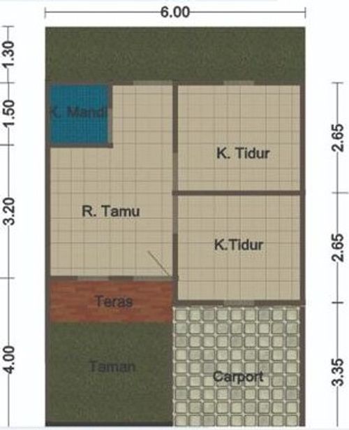 foto denah rumah tipe 30/60 perumahan NADIRA RESIDENCE