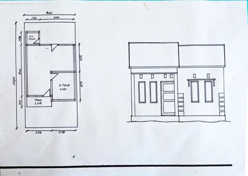 foto denah rumah tipe 36/75 perumahan Pondok Melati Albanjary