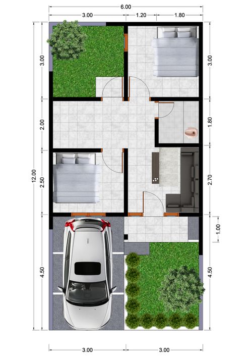 foto denah rumah tipe 36/72 Secondary perumahan Graha Cipta 5