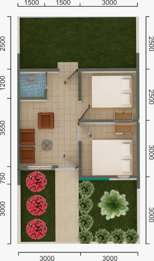 foto denah rumah tipe 30/66 perumahan Renggali Sakura
