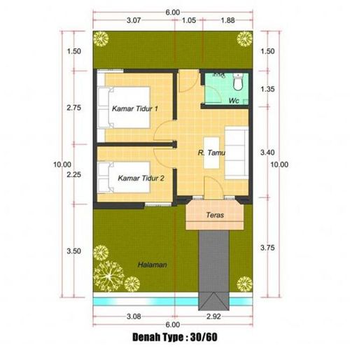 foto denah rumah tipe PERMATA MYKHAILA 2 perumahan PERMATA MYKHAILA 2