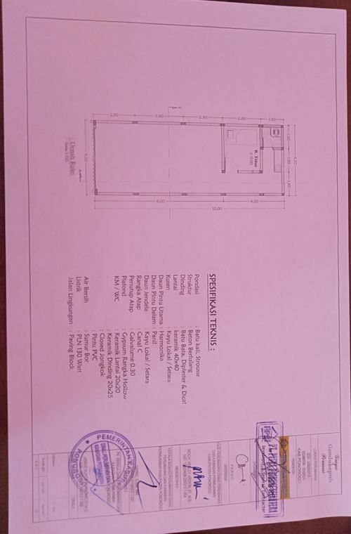 foto denah rumah tipe 54 perumahan GRIYA GANDUKEPUH PERMAI