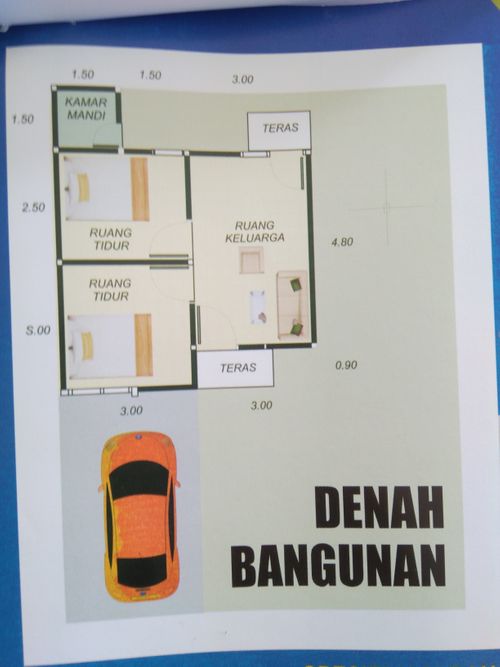 foto denah rumah tipe 36/120 perumahan Graha Mitranda Asri 2