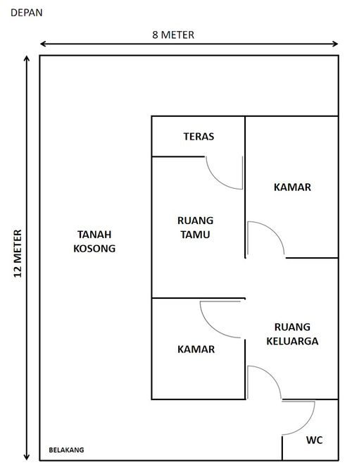 foto denah rumah tipe 36 perumahan Mutiara Regency