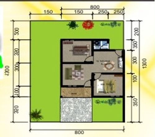 foto denah rumah tipe subsidi perumahan Griya Tadulako Permai 4 Tahap 2