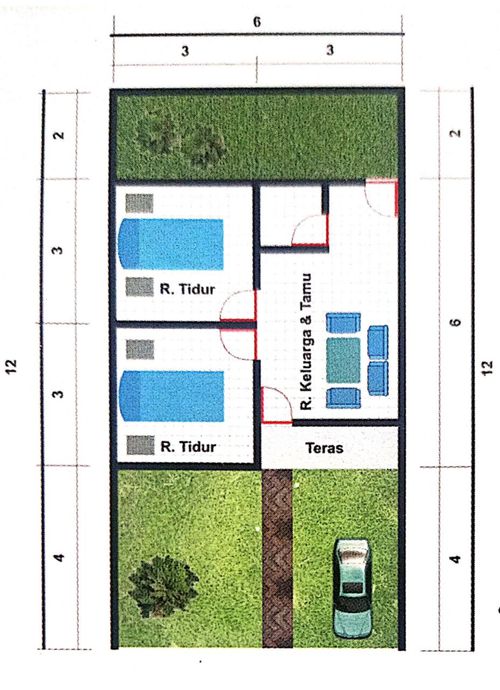 foto denah rumah tipe Alfa perumahan GRAHA SALWAH AND CANTIKA