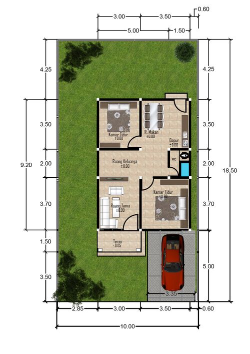 foto denah rumah tipe 60 perumahan HOKILAND RESIDENCE