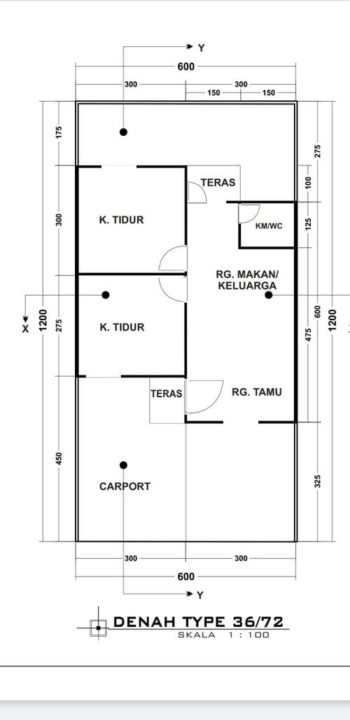 foto denah rumah tipe 36/72 perumahan SAHRA HILLS