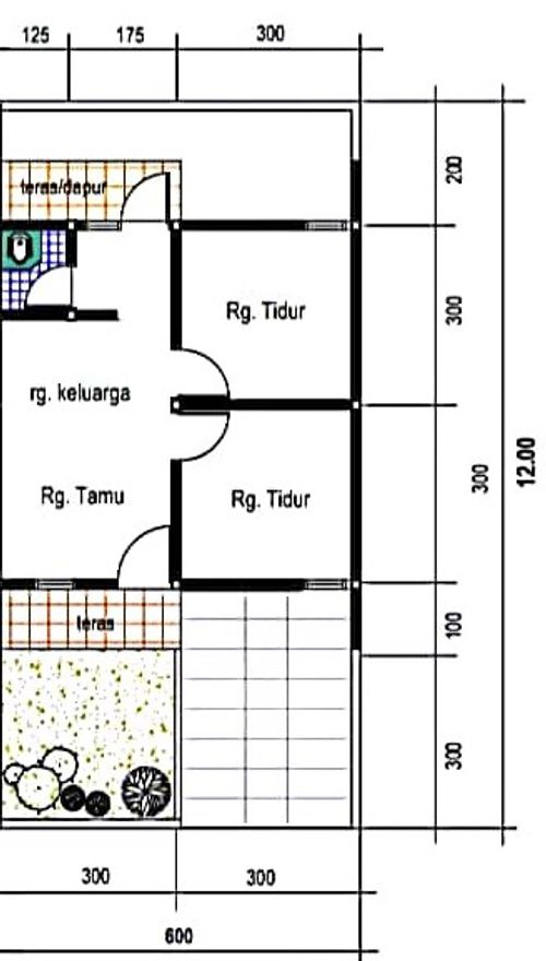 foto denah rumah tipe 36/72 perumahan BUMI LESTARI TENGRIGANGKAE