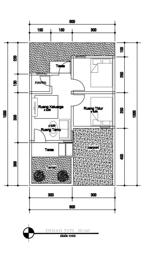 foto denah rumah tipe 30/60 , 140 perumahan Cempaka Intan Residence