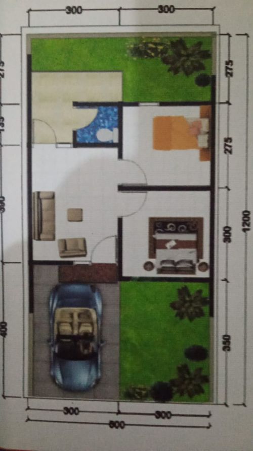 foto denah rumah tipe 36/72 perumahan GRAHA NUSA 5