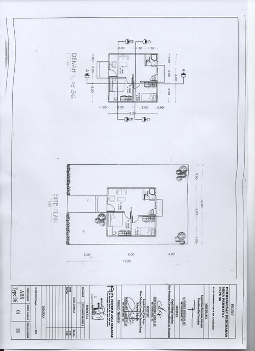 foto denah rumah tipe Komersil 36 perumahan mega permata 1