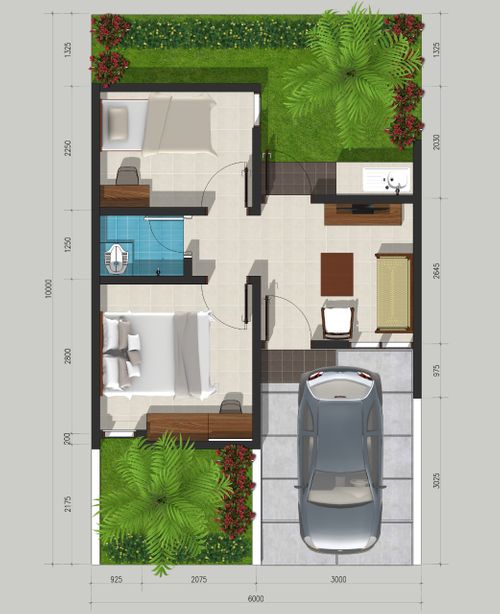 foto denah rumah tipe 30/60 perumahan GREEN VALLEY