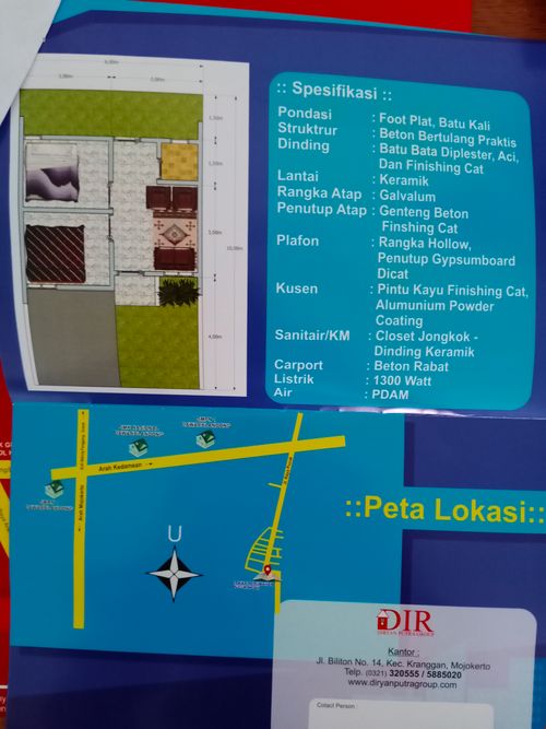 foto denah rumah tipe 30/60 perumahan PERUM PUCUK INDAH