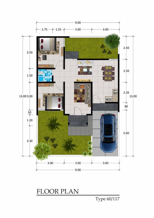 foto denah rumah tipe 60 perumahan BUMI PODO RUKUN