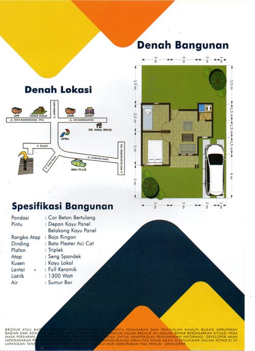 foto denah rumah tipe 36 m2 perumahan griya setia permai 