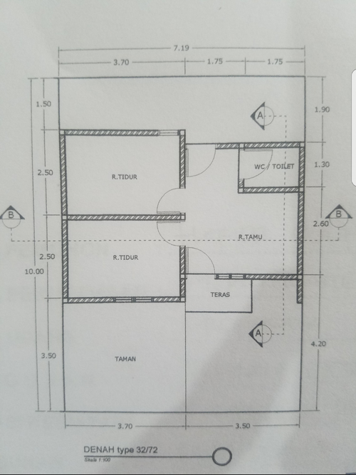 foto denah rumah tipe 32/72 perumahan KUTILANG REGENSI BUDUR