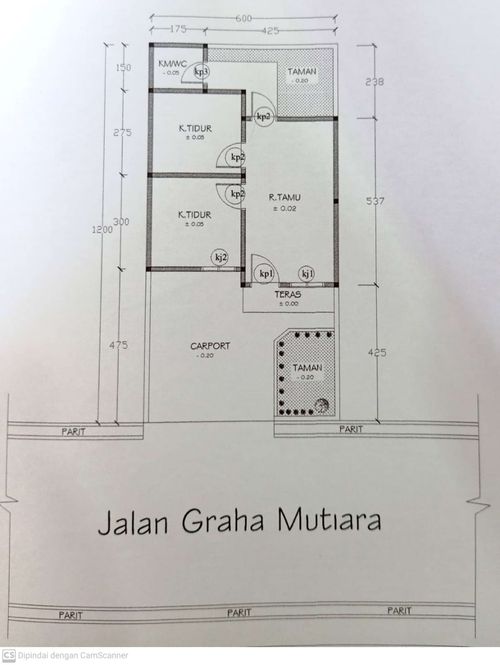 foto denah rumah tipe 36 perumahan GRAHA MUTIARA TIRTA DELI