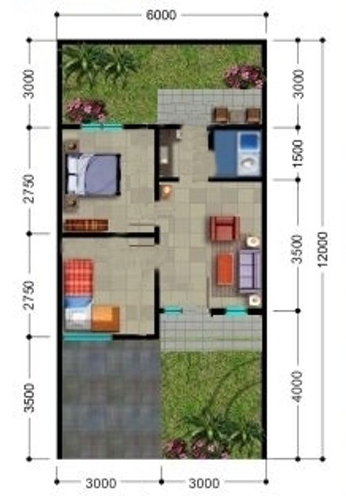 foto denah rumah tipe 36 perumahan INTAN REGENCY