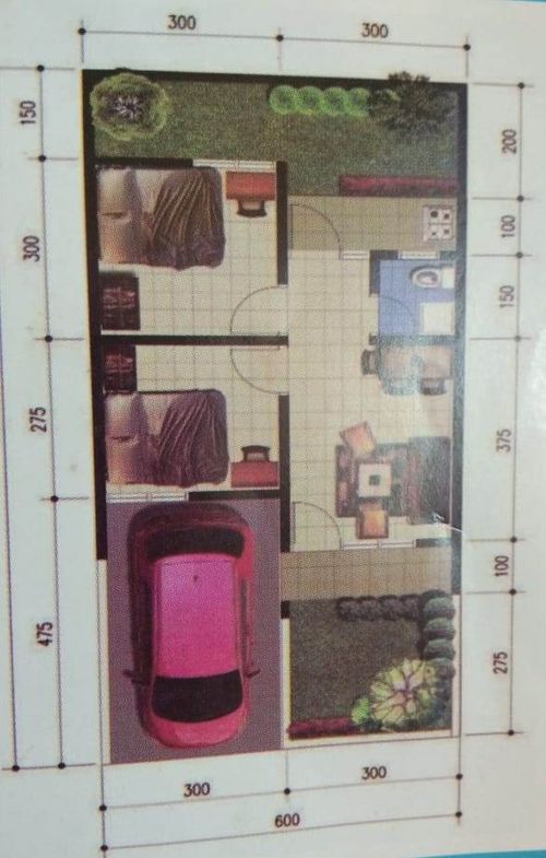foto denah rumah tipe 36/72 perumahan Griya Cahaya Indah