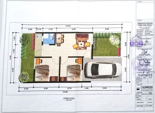 foto denah rumah tipe 36/72 perumahan Pinra Sari Graha 