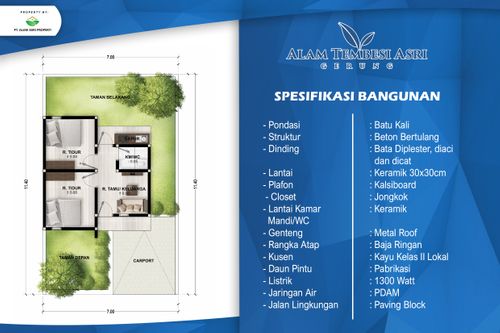 foto denah rumah tipe 27 perumahan ALAM TEMBESI ASRI
