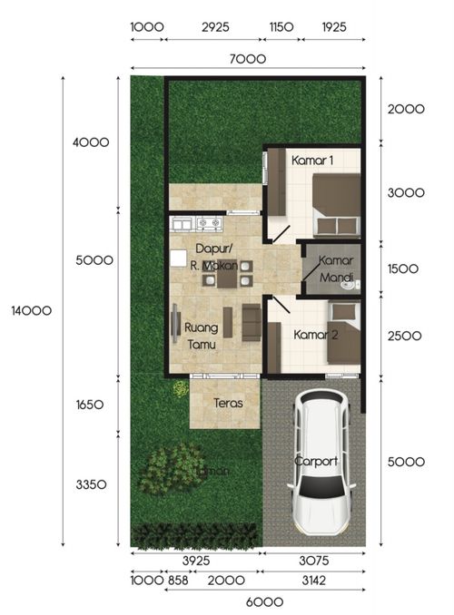 foto denah rumah tipe 36/98 perumahan PERMATA GEMILANG RESIDENCE