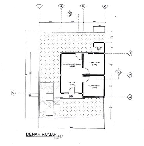 foto denah rumah tipe T36 perumahan CBA Gold Estate Mapanget