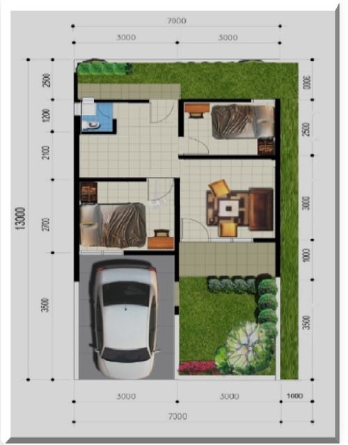 foto denah rumah tipe 36/91 perumahan GRIYA BUMI SRIMULYA