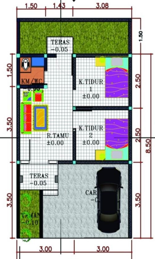 foto denah rumah tipe SUBSIDI perumahan PESONA MERPATI RESIDENCE
