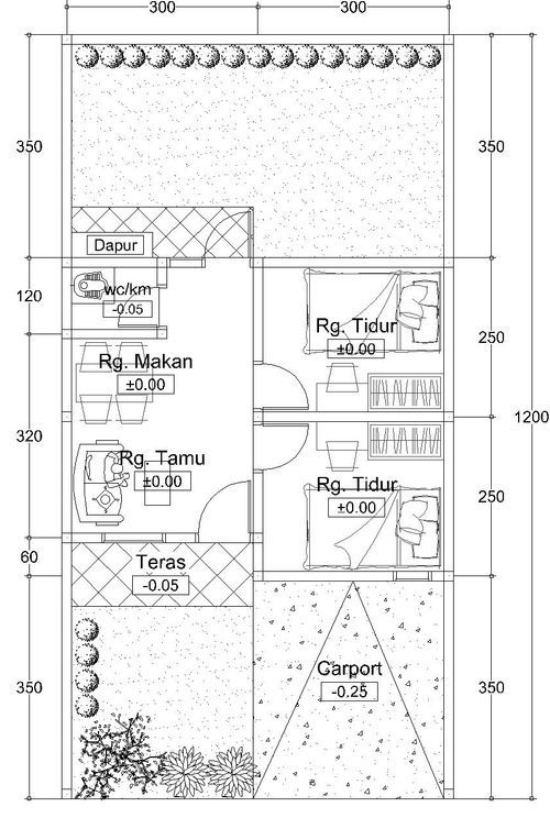 foto denah rumah tipe 30/72 perumahan BSS LAND MANDAI
