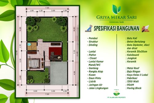 foto denah rumah tipe GRIYA MEKAR SARI perumahan GRIYA MEKAR SARI