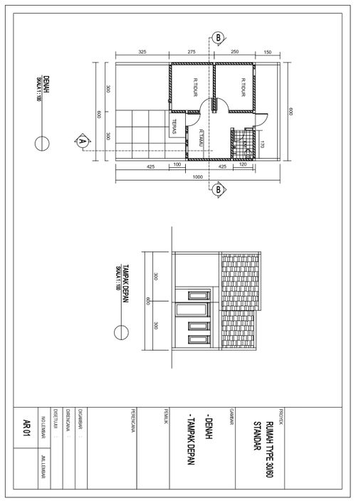 foto denah rumah tipe 30/60 perumahan Garden View Subang