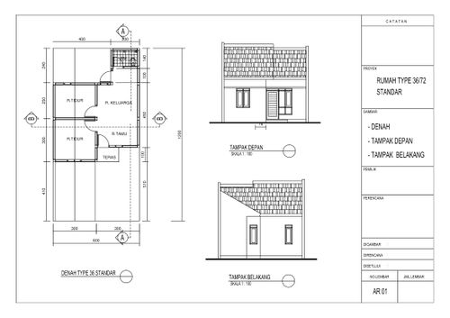 foto denah rumah tipe 36//72 perumahan Garden View Subang