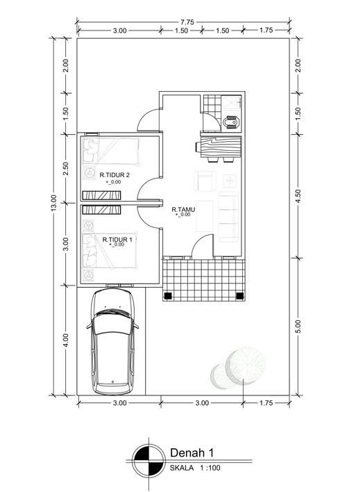foto denah rumah tipe T-36 perumahan Paris Residence