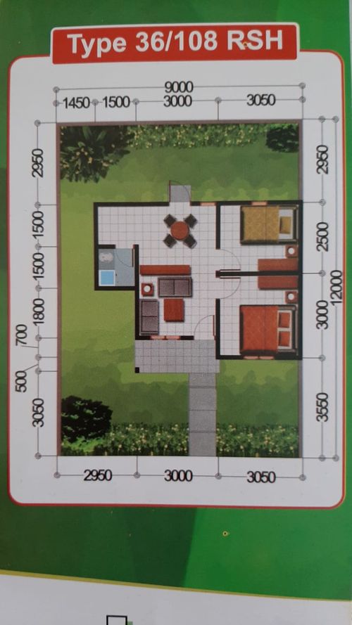 foto denah rumah tipe 36 perumahan VILLA HALABAN INDAH II