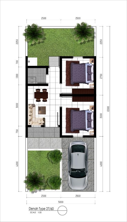 foto denah rumah tipe 27/60 perumahan DRANGONG RESIDENCE