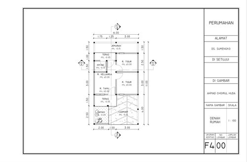 foto denah rumah tipe 34 perumahan Sumengko Green Residence