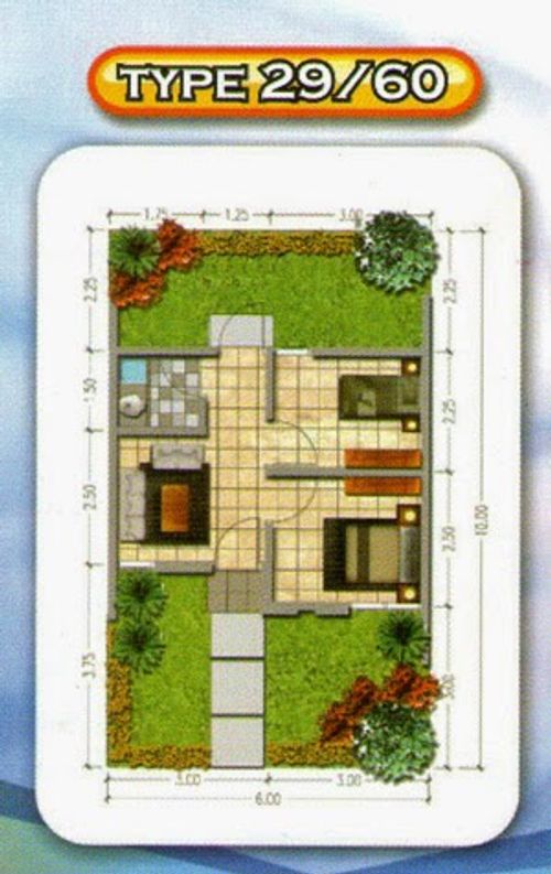 foto denah rumah tipe SUBSIDI 29/60 perumahan Taman Cikarang Indah 3