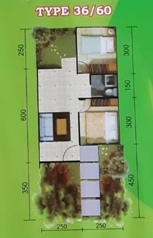 foto denah rumah tipe Subsidi 36/60 perumahan Taman Cikarang Indah 3