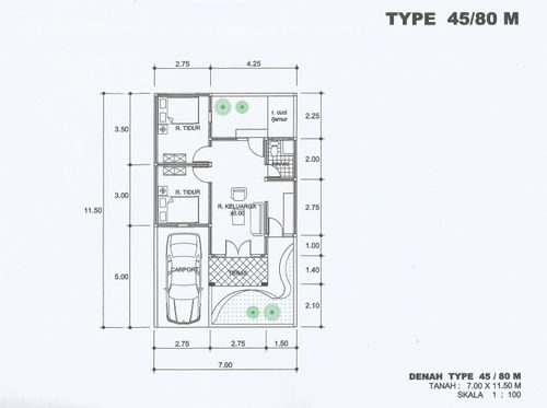 foto denah rumah tipe Komersil 45 perumahan PERUMAHAN TANJUNG GREEN REGENCY