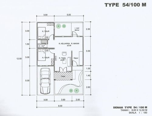 foto denah rumah tipe Komersil 54 perumahan PERUMAHAN TANJUNG GREEN REGENCY