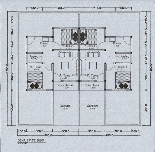 foto denah rumah tipe 36/91 perumahan Annora Residence