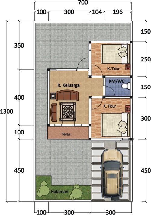 foto denah rumah tipe 36 perumahan Asri Indah Mencirim Thp 2