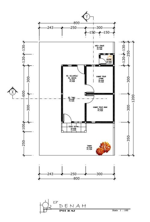 foto denah rumah tipe Rumah Sederhana 36/96 perumahan GRAHA TERATAI INDAH 2
