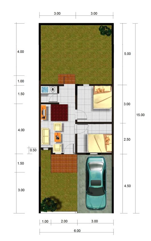 foto denah rumah tipe 36/105 perumahan Safria residance