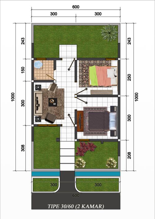 foto denah rumah tipe 30/60 Komersil perumahan Panorama Asri Majalengka