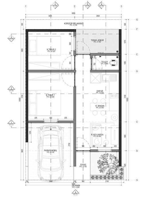 foto denah rumah tipe 36/60 perumahan Taman Harmoni